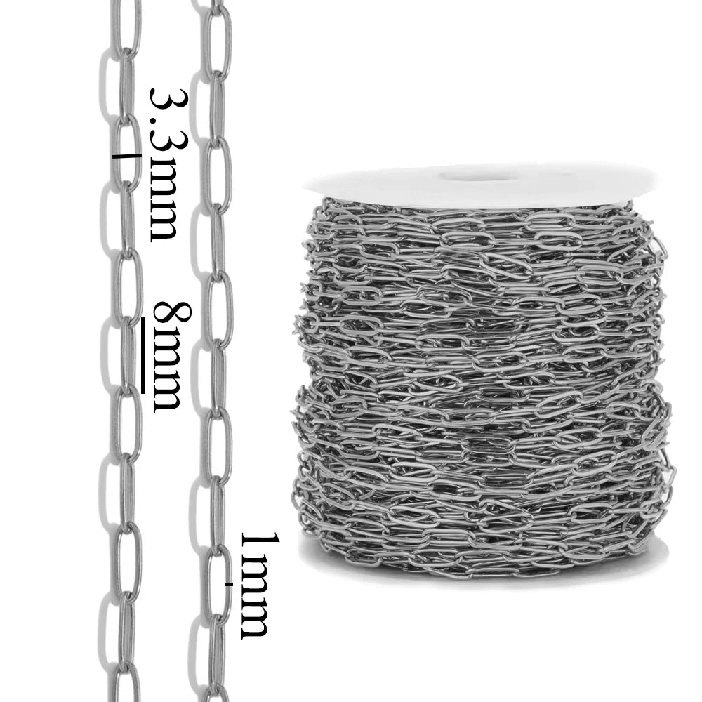 1 Meter Stainless Steel Chain Gold Silver DIY Jewelry Making Chain Necklace Bracelet alternate view