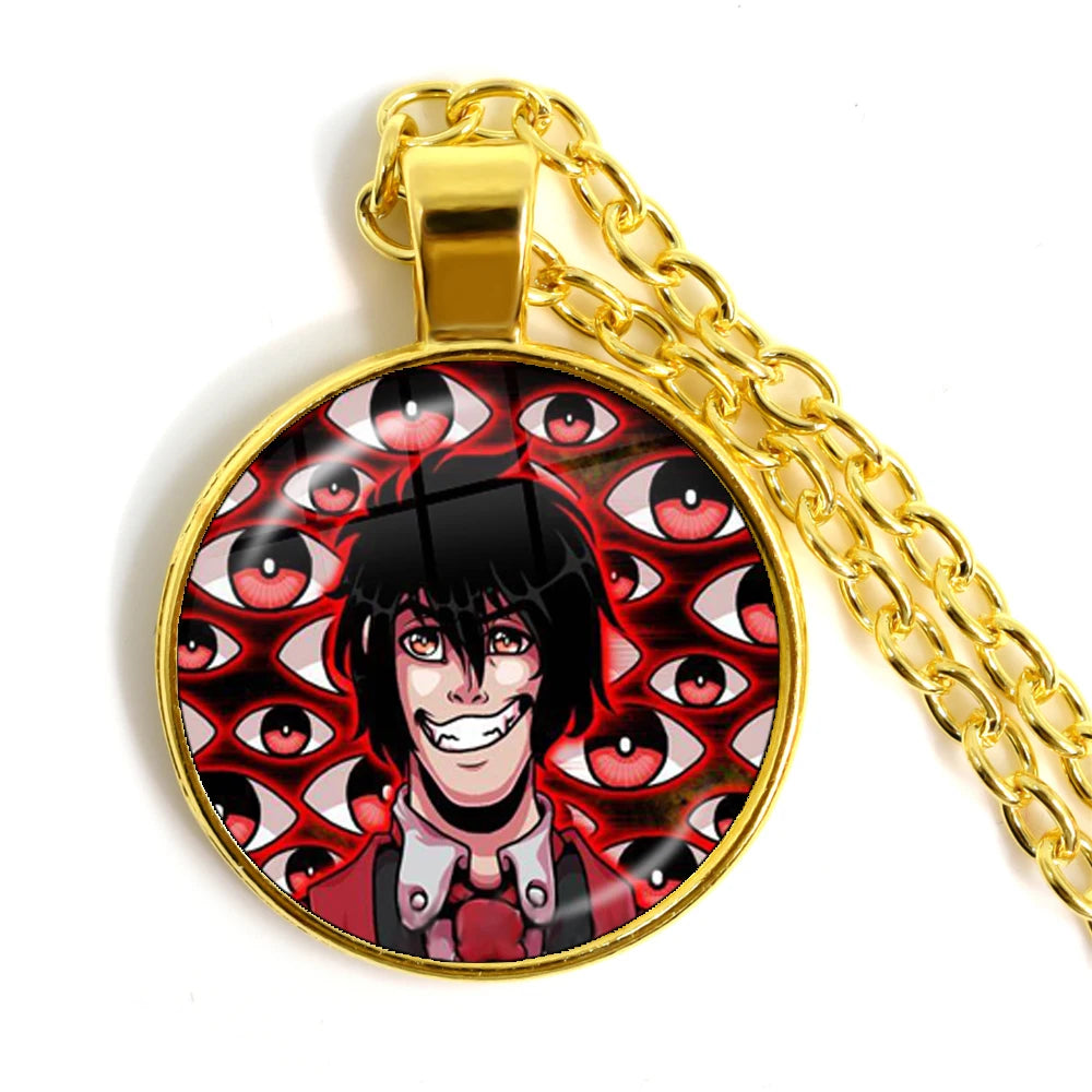 Hellsing Alucard Pentagram Pendant Necklace 25mm Glass Cabochon Pentagram Statement P alternate view