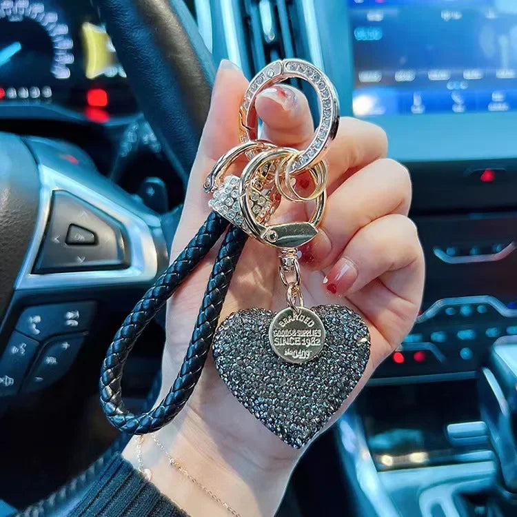 Leather Love Key Chain | Heart-Shaped Car Bag Pendant alternate view