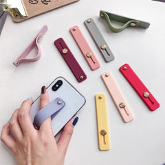 Phone Holder Finger Handle Strap Push Pull Grip Bracket Wrist Band Holder Kickstand Fi close-up view