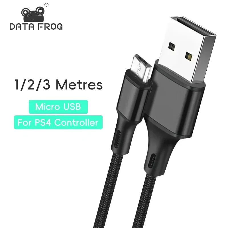 DATA FROG USB Charger Cable for PS4 Controller | 1M 2M 3M Nylon Braided Fast Charging Co detail view