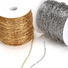 2Meters Stainless Steel Link Cable Gold Chains for DIY Jewelry Making Rolo Chain Bead alternate view