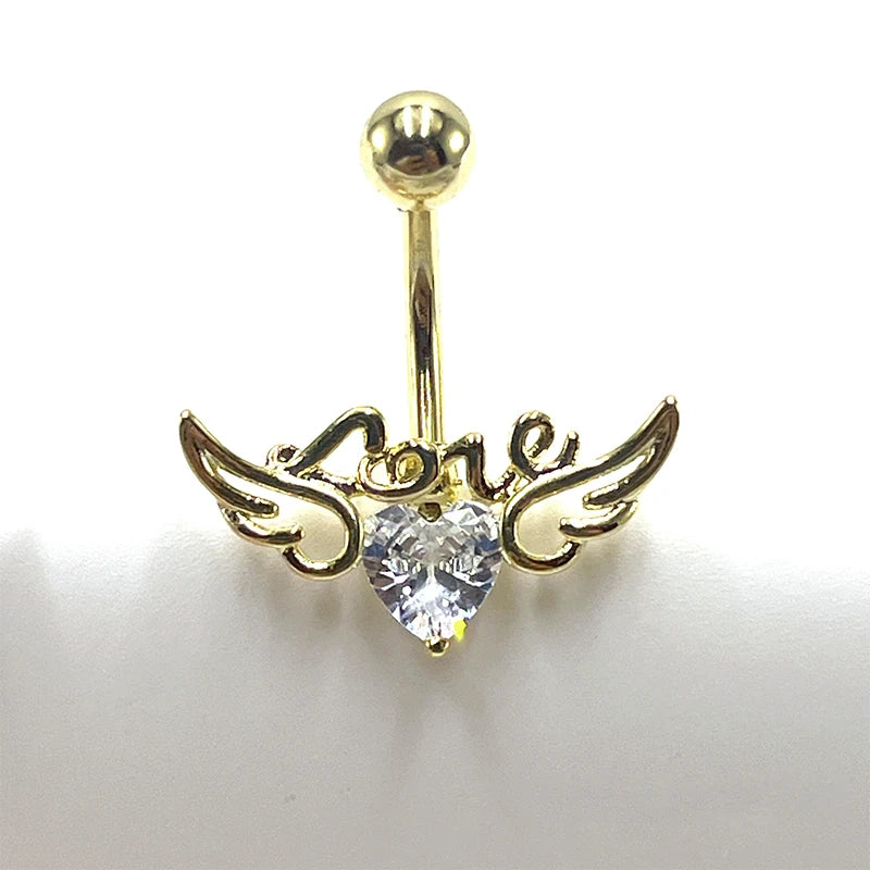 Fashion Sexy Piercing Navel Nail For Women Girls Body Jewelry Stainless Steel Belly Bu close-up view