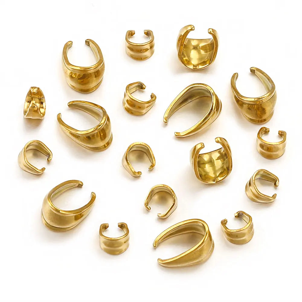 20/50pcs Stainless Steel Gold-plated Melon Clasps Glossy Jewelry Connector for DIY Ne alternate view