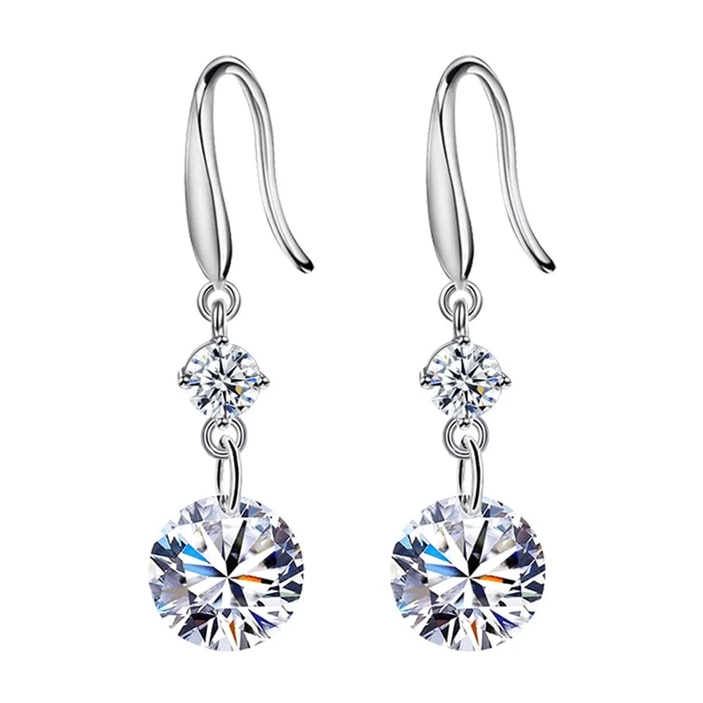 Lihong Women's 925 Sterling Silver AAAAA Zircon Long Earrings Fashion Jewelry for Wed lifestyle view