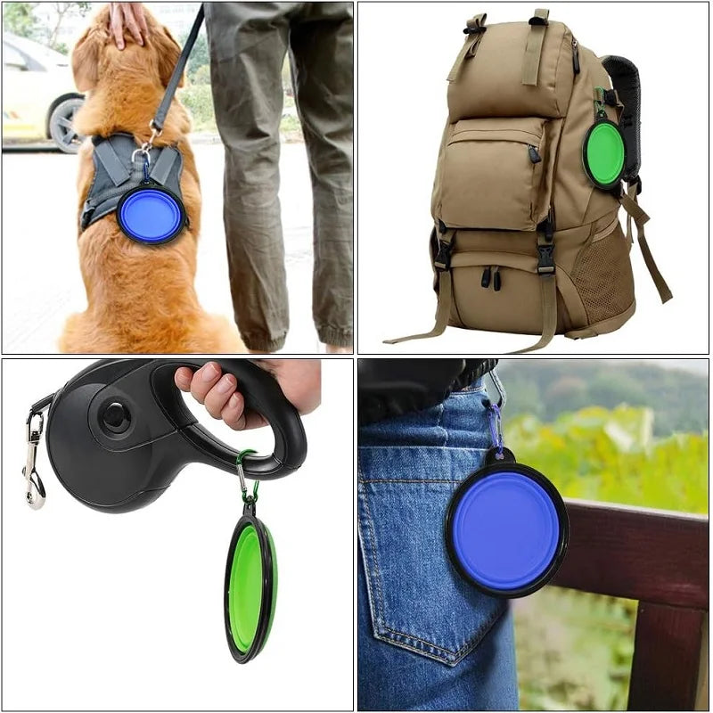 Portable Foldable Dog Bowl | Soft Silicone Travel Bowl for Food and Water detail view