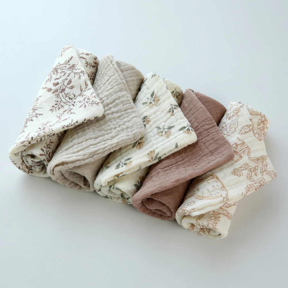 3/5 Pieces of Gauze Square Towels | Soft Cotton Baby Burp Cloths and Handkerchiefs alternate view