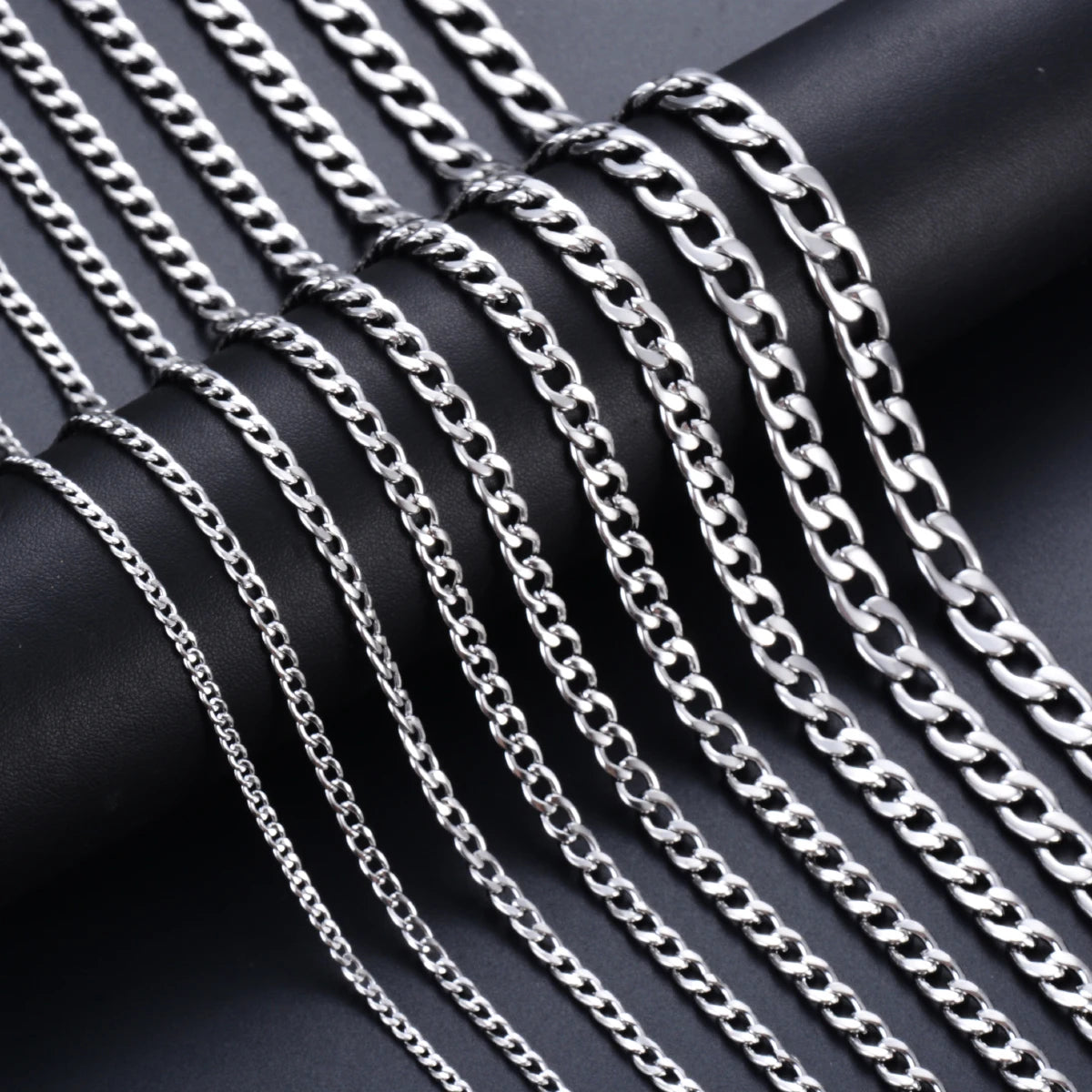 Stainless Steel Curb Cuban Link Chain Necklace | Unisex Punk Choker Jewelry