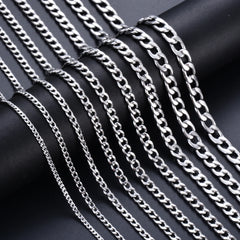 Stainless Steel Curb Cuban Link Chain Necklace | Unisex Punk Choker Jewelry