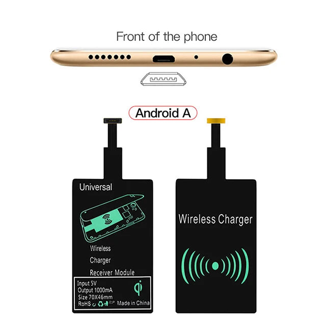 Universal Wireless Charging Receiver with Type-C Connector – Fast & Easy Charging - Onlytenbucks.com