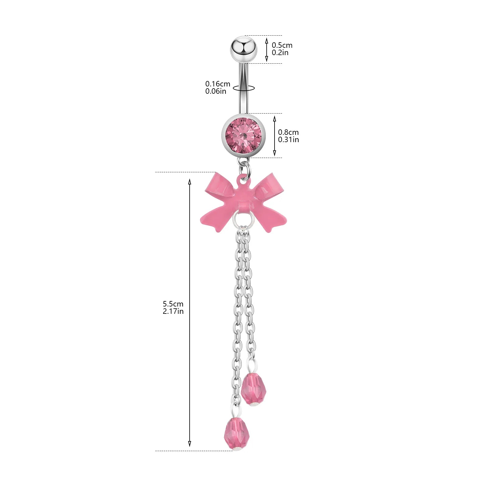 2024 New Belly Button Ring - Creative Butterfly Chain Crystal Navel Piercing Jewelry, alternate view
