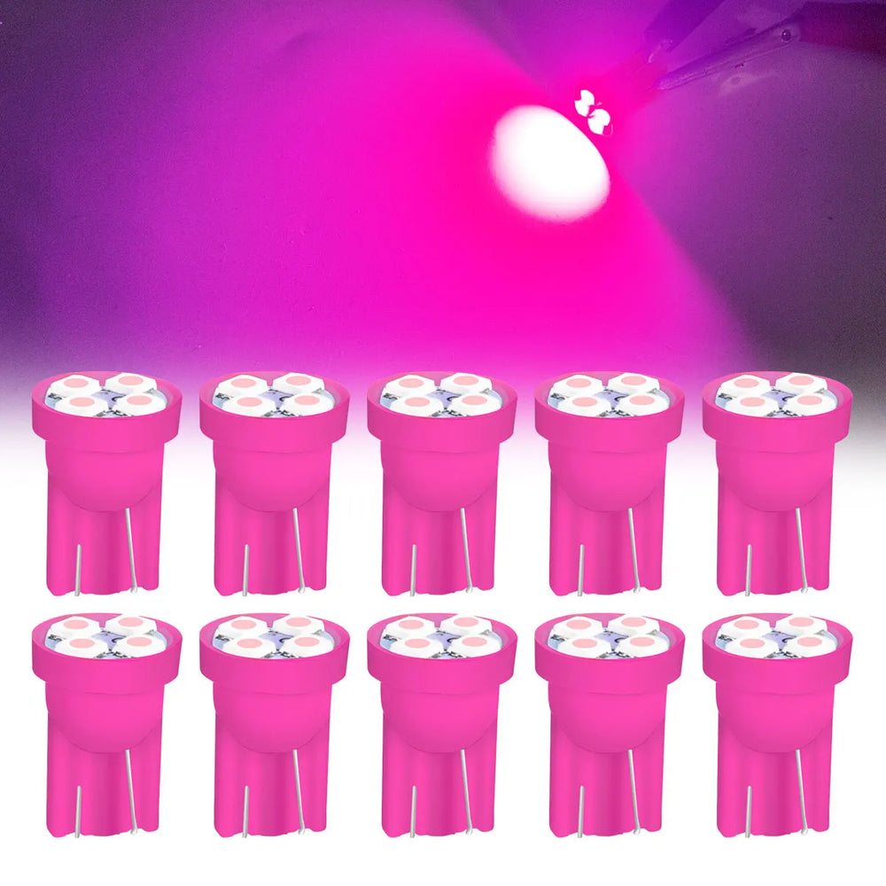 10Pcs T10 4SMD 1210 Blue LED Car Light Bulbs | High Brightness Plug and Play close-up view