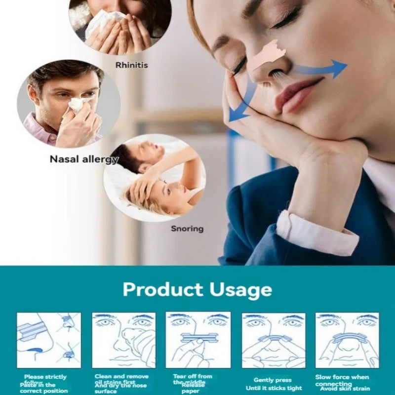 Nasal Snore Stopper Strips | Physical Expansion Nose Patch for Adults and Children close-up view