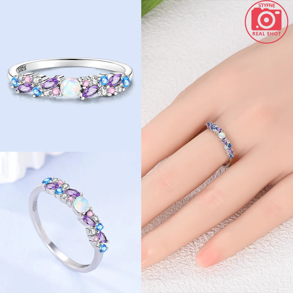 Original Romantic Heart-shaped White Zircon Shell Bowknot Rings 925 Sterling Silver Wome detail view