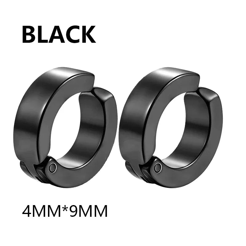 1/6 pairs No Piercing Earrings Titanium Steel Clip-on Fake Earring Round Ear Clip For lifestyle view