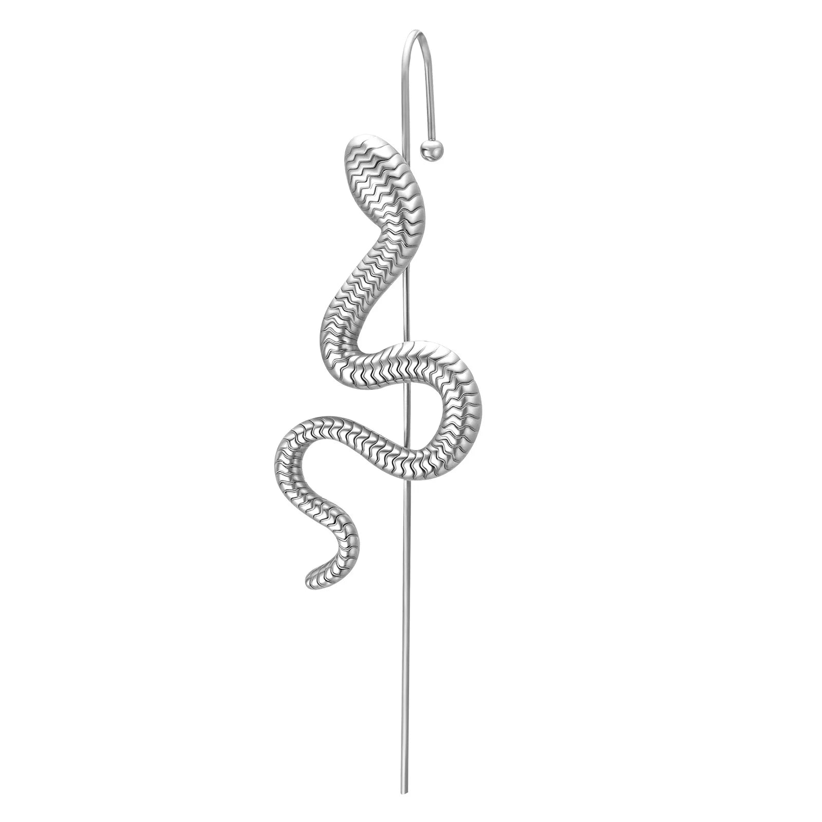 1 Piece Helix Hooks Earrings Ear Wrap Crawler Hook Earrings For Women, Snake Serpent Car detail view