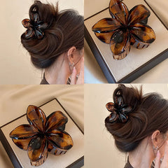 Korean Hawaiian Gradient Flower Hair Claw Clip For Women Girl Fashion Plastic Non Sli alternate view