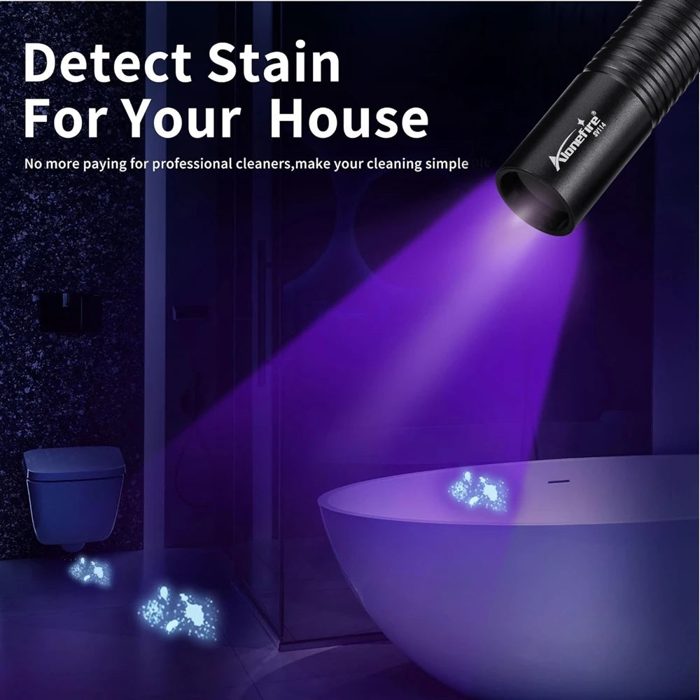 365/395nm UV Flashlight Rechargeable | Mini Ultraviolet Detection Light for Pets, M additional angle