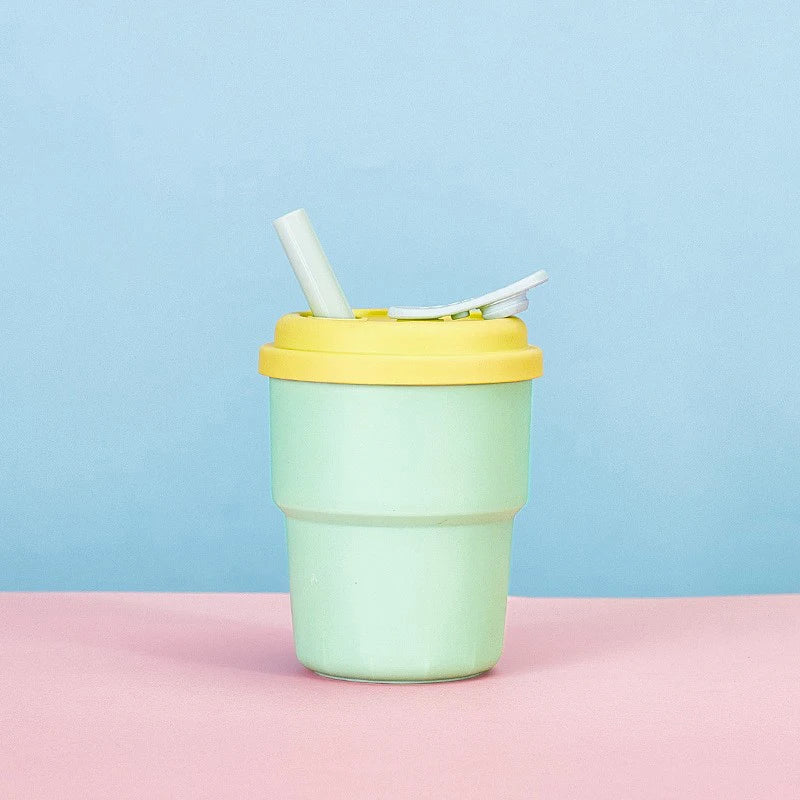 400ml Coffee Mug With Lid Straw Silicone Cold Juice Milk Tea Mug Leak-Proof Drinking Wat detail view