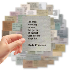 50PCS Retro Typewriter Style Motivational Quotes Stickers Inspirational Vintage Journali detail view