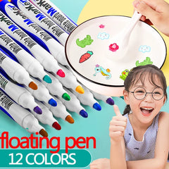 8/12 Colors Magical Water Floating Student Painting Brush Whiteboard Markers Pen Suspension Kids Edu