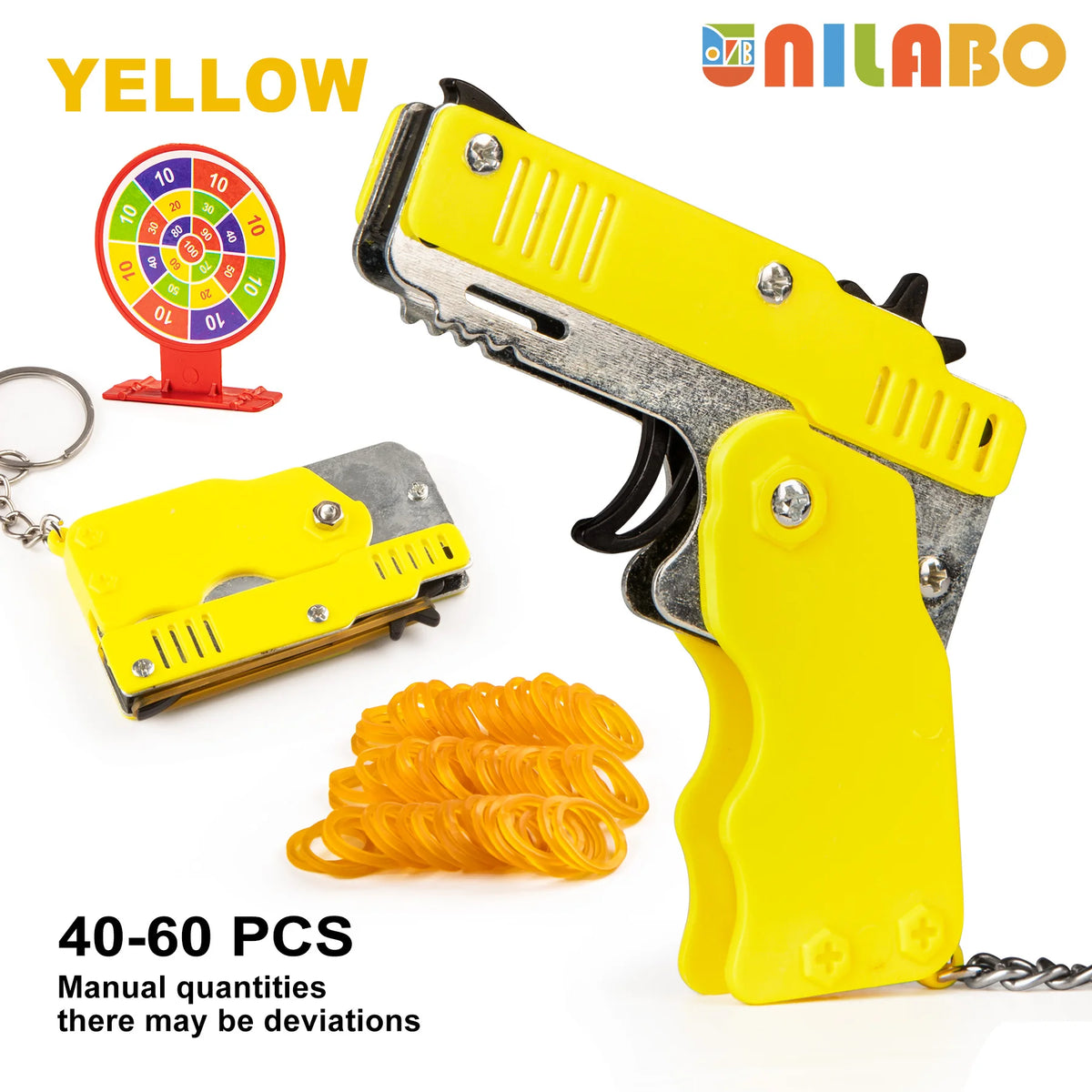 Mini Alloy Foldable Rubber Band Gun Keychain | Quick Shooting Toy additional angle