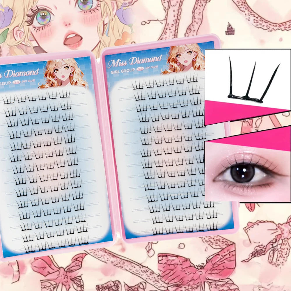 Fairy Eyelashes Thin Flake Eyelash Book | Korean Style DIY False Lashes for Natural Look detail view