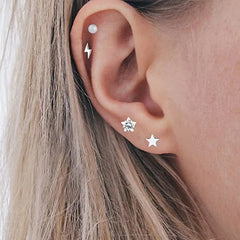 5PCS Heart Tragus Piercing Stud Earring Set Small Lobe Stud Earrings Cartilage Pierci alternate view