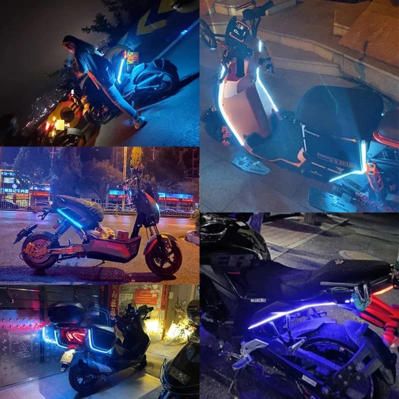 2pcs 12V Motorcycle LED Turn Signal Lights | DRL Daytime Running Lights Tail Light additional angle