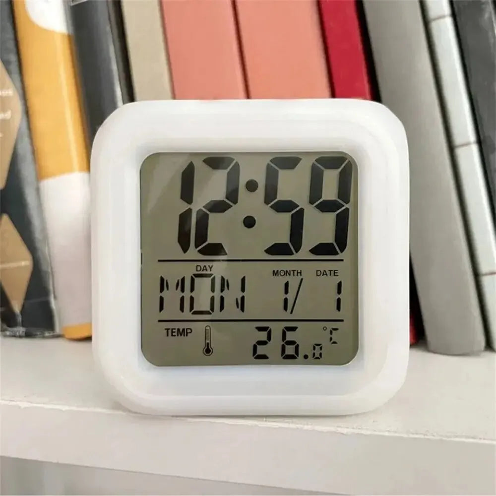 Color Changing LED Alarm Clock with Night Light | Digital Display Touch Activated Clo alternate view