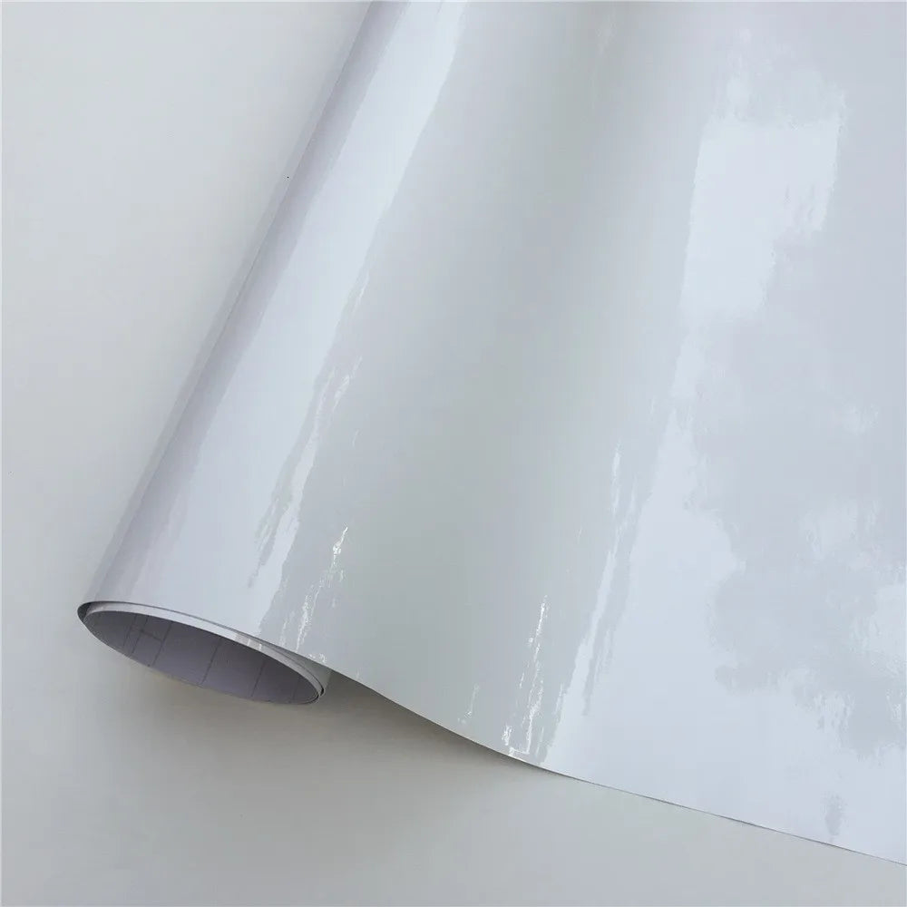 White Glossy Vinyl Wrap Film Bubble Free Car Bike Phone Skin