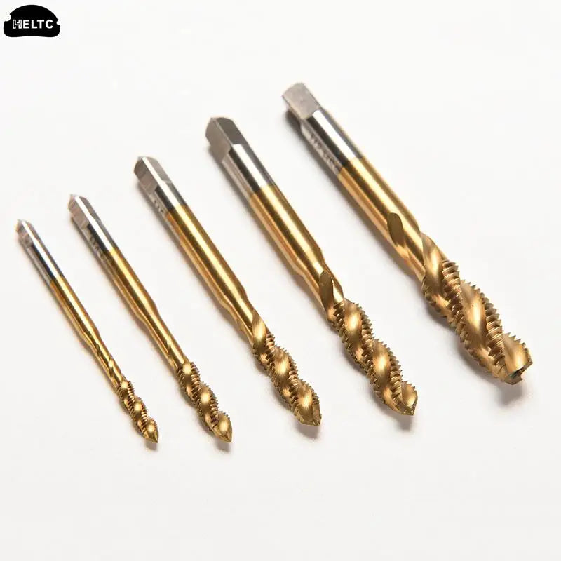 Titanium Coated HSS Spiral Fluted Machine Screw Tap Set | Metric Threading Tool detail view