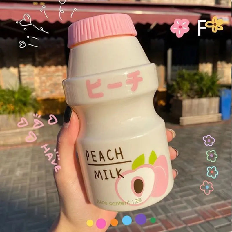 480ml Yogurt Plastic Water Bottle For Girls Children Tour Fruit Drinking Bottle Kawai alternate view