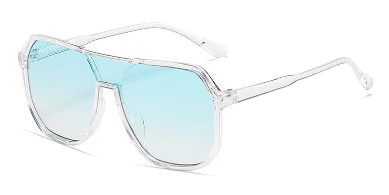 Trendy Polygonal Punk Sunglasses Oversized Advanced Sense One Piece Large Frame Glasses Steampunk Eyewear UV400