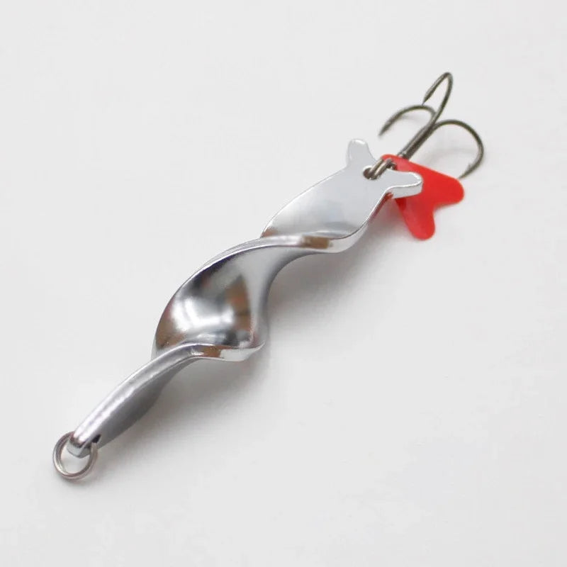 1PC Trolling Spinning Spiral Long Cast Spoons Fishing Lure Spinner 7g10g14g21g28g Scr lifestyle view