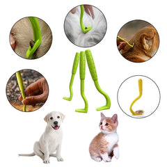 Pet Flea Remover Hook Tick Removal Tweezer - Dog Cat Tick Extractor Comb Louse Pliers - detail view
