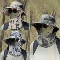 UV Protection Sun Hat | Outdoor Fishing and Hiking Cap with Neck Flap detail view