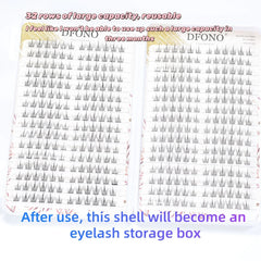 384 Sunflower DIY Eyelash Extension Kit - Large Capacity, Natural C-Shape Cluster 9-11mm, Lightweight Cartoon Style