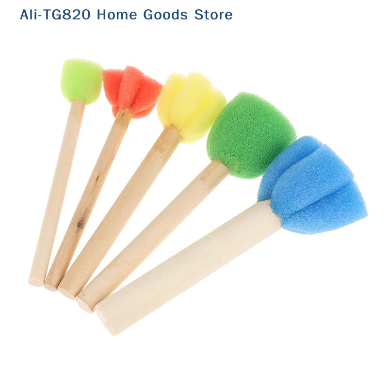 [TG820]Kids Toddler Sponge Stamp Brush Kits Flower Drawing Toys for Children Paint Art detail view