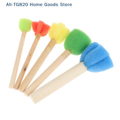 [TG820]Kids Toddler Sponge Stamp Brush Kits Flower Drawing Toys for Children Paint Art detail view