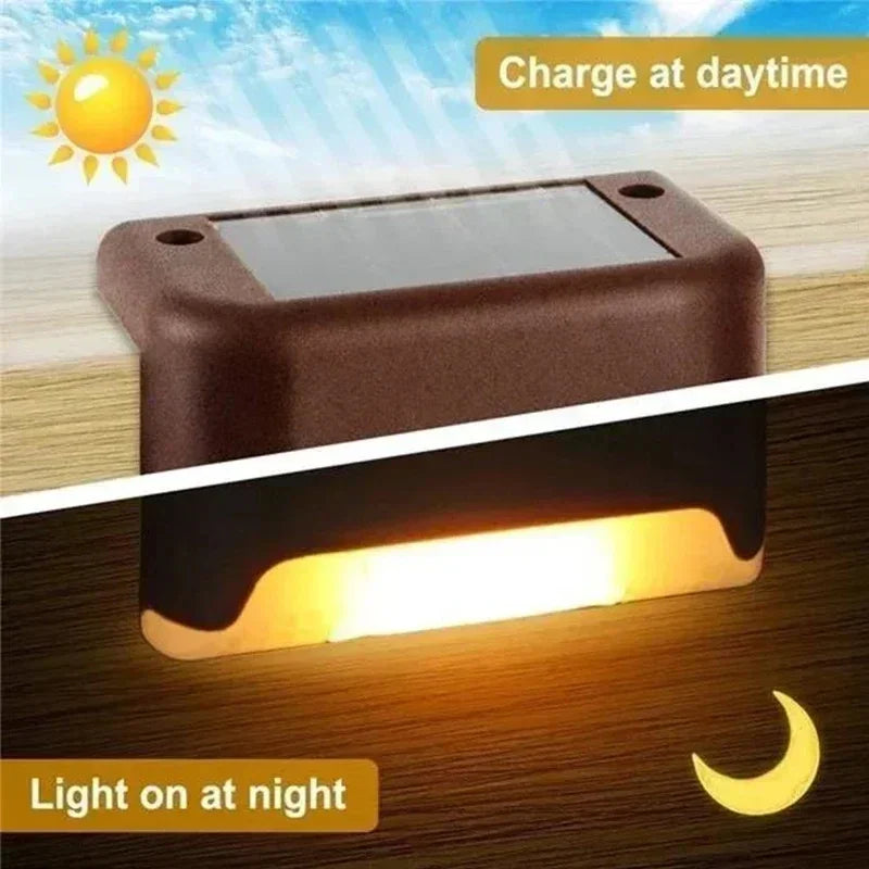 LED Lights Outdoor Garden Light Deck Lamp Solar Stairs Light Waterproof