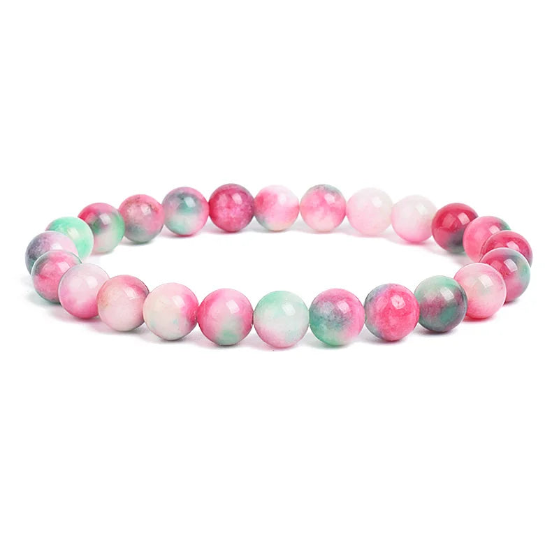 Natural Stone Beads Bracelet For Women Men Amethysts Crystal Quartzs Aquamarines Jades J detail view