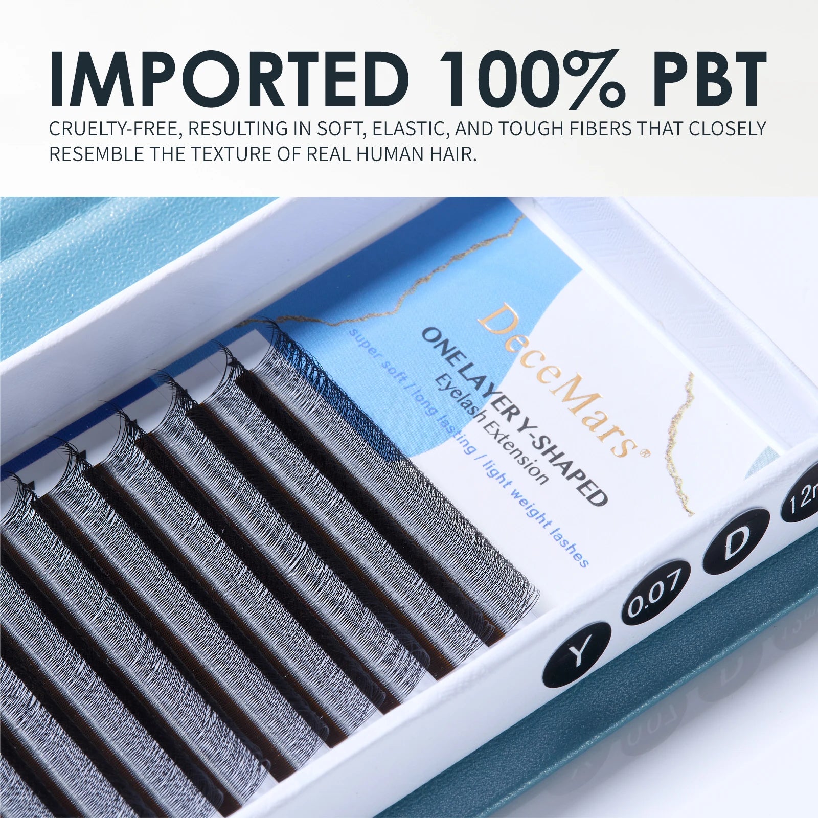 DeceMars 2D Y-Shape Velvet Eyelash Extensions | Salon-Grade Lash Flares detail view