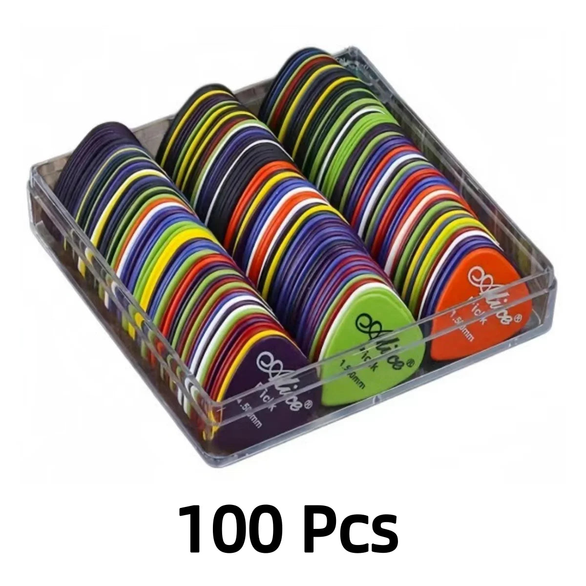 Alice 12/24/50/100 Pcs Mixed ABS Guitar Picks, Multicolor Premium Plastic Plectrum for close-up view