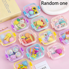 Creative Lunch Box Eraser Set Various Lovely Eraser Soft Pencil Eraser School Student alternate view