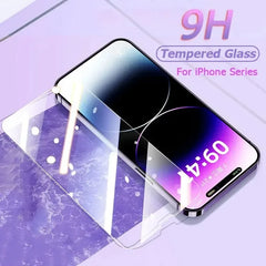 5Pcs HD Tempered Glass Screen Protector For iPhone 11 12 13 14 15 16 17 Pro Max 14 15 16 Plus 16 Air Glass Anti-Scratch Film