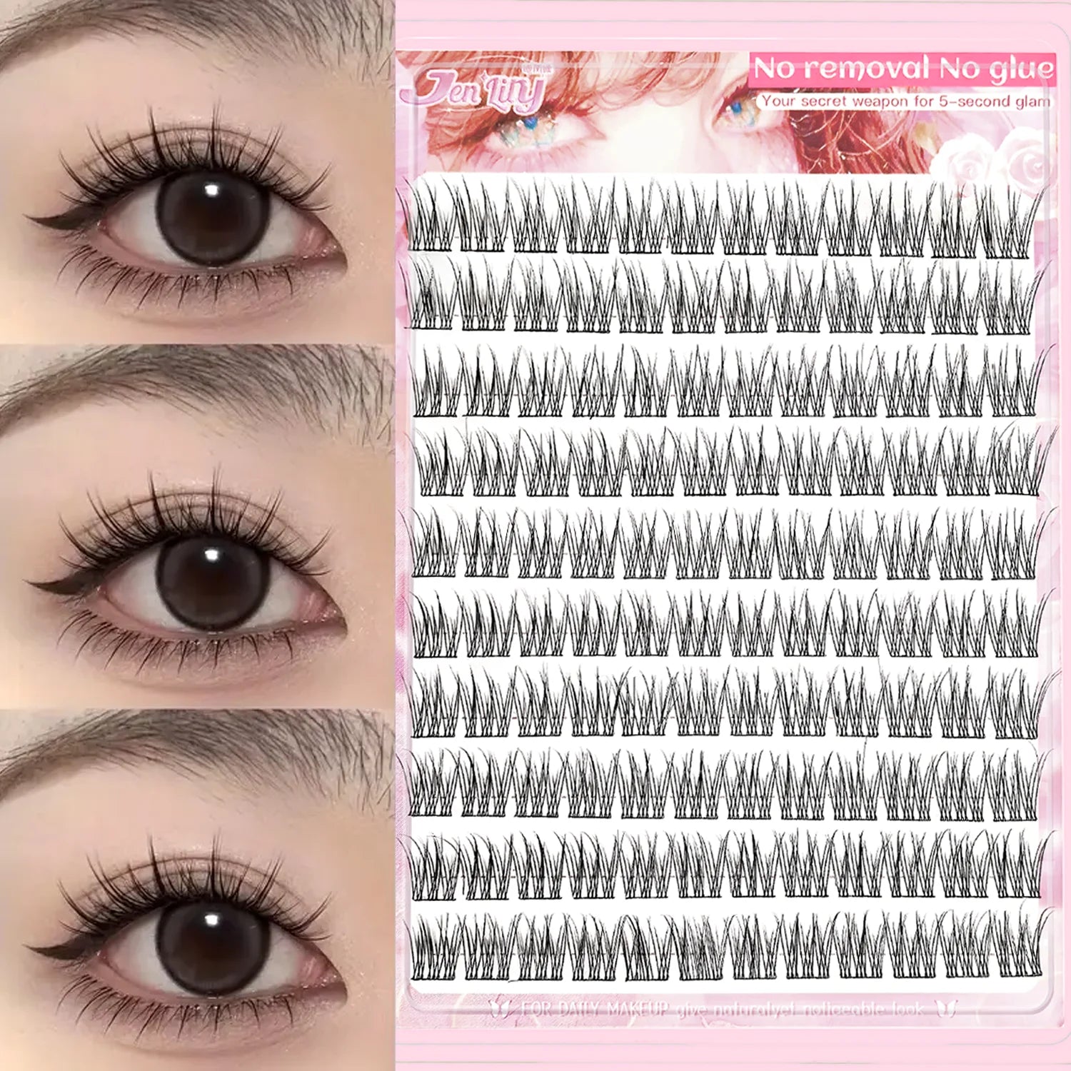 100/120pcs Self-Adhesive Eyelash Cluster Set Doll & Cat Eye Styles, Wispy, Curved, Lightweight, Natural to Glamorous Look