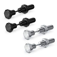 2pc New Gothic Unisex Punk Rock Stainless Steel Nail Screw Piercing Stud Earrings Nove close-up view