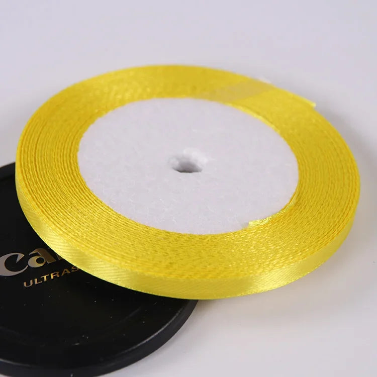 22 Meters/Roll 6mm Silk Satin Ribbons Christmas Halloween Birthday Party Gift Wrapp additional angle