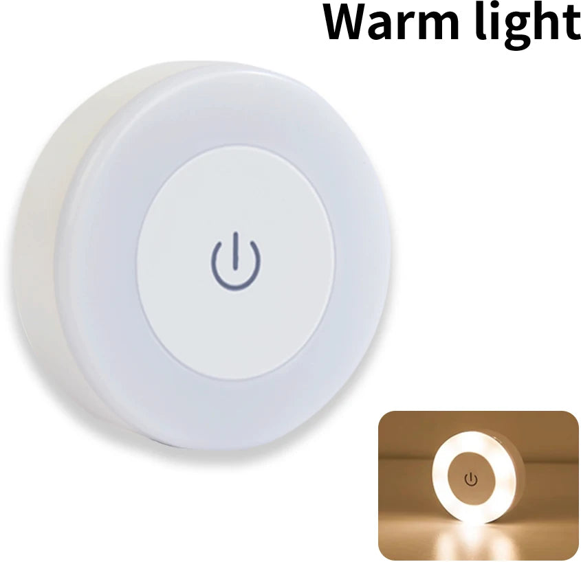 Round Led Wall Lamp | Rechargeable Night Light with Touch Switch, Dimmable, Magnetic alternate view